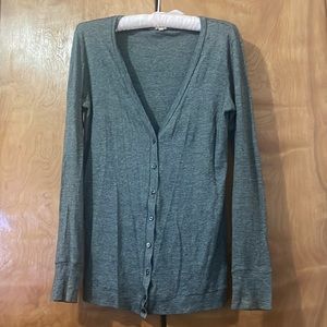 J. Crew 100% Cotton Black/Grey Button Classic Cardigan